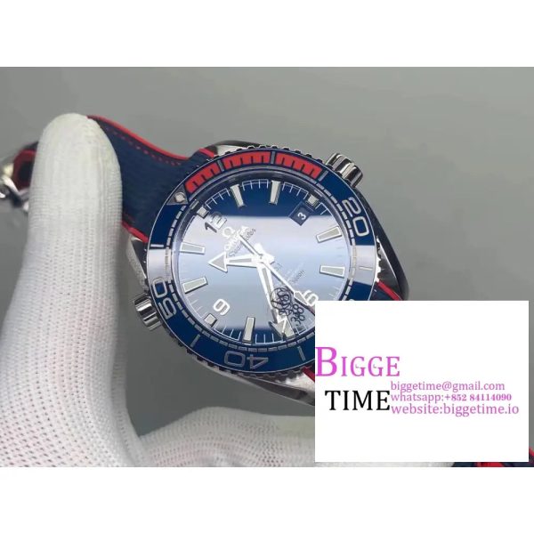 Planet Ocean 600M Olympic Pyeongchang 43.5mm Blue Dial Blue Rubber Strap VSF A8900 - Image 4