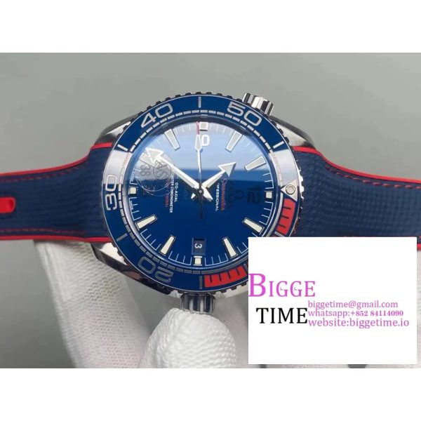 Planet Ocean 600M Olympic Pyeongchang 43.5mm Blue Dial Blue Rubber Strap VSF A8900 - Image 3