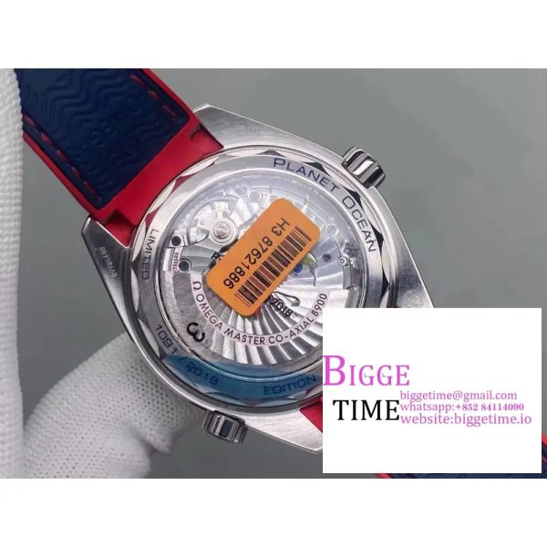 Planet Ocean 600M Olympic Pyeongchang 43.5mm Blue Dial Blue Rubber Strap VSF A8900 - Image 9