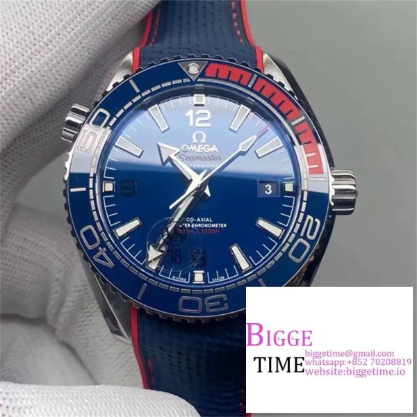 Planet Ocean 600M Olympic Pyeongchang 43.5mm Blue Dial Blue Rubber Strap VSF A8900