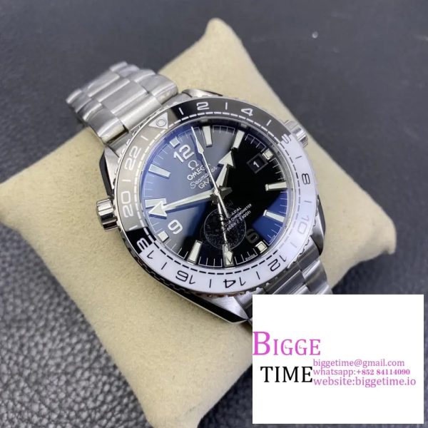 Planet Ocean 600M 'Tai Chi' GMT 43.5mm VSF 1:1 Best Edition Black/White Ceramic Bezel and Dial on SS Bracelet A8906 - Image 4