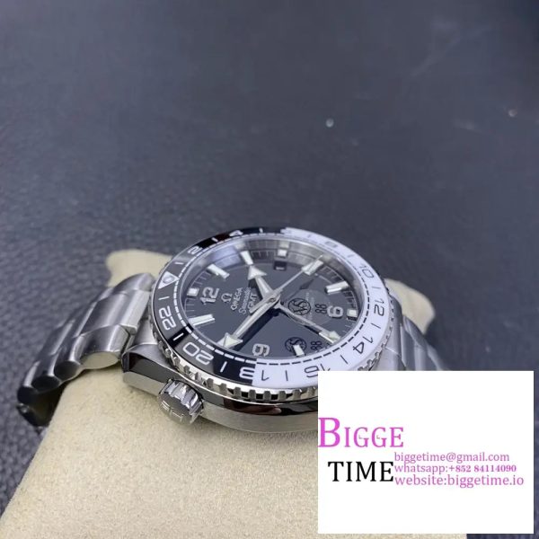 Planet Ocean 600M 'Tai Chi' GMT 43.5mm VSF 1:1 Best Edition Black/White Ceramic Bezel and Dial on SS Bracelet A8906 - Image 6