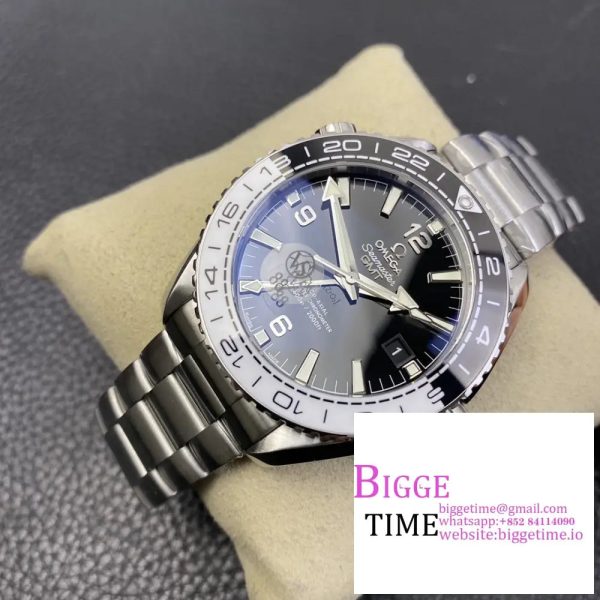 Planet Ocean 600M 'Tai Chi' GMT 43.5mm VSF 1:1 Best Edition Black/White Ceramic Bezel and Dial on SS Bracelet A8906 - Image 7