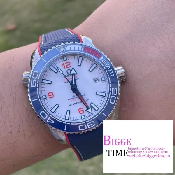 Planet Ocean  America's Cup SS VSF 1:1 Best Edition White Dial on Blue Nylon Strap A8900