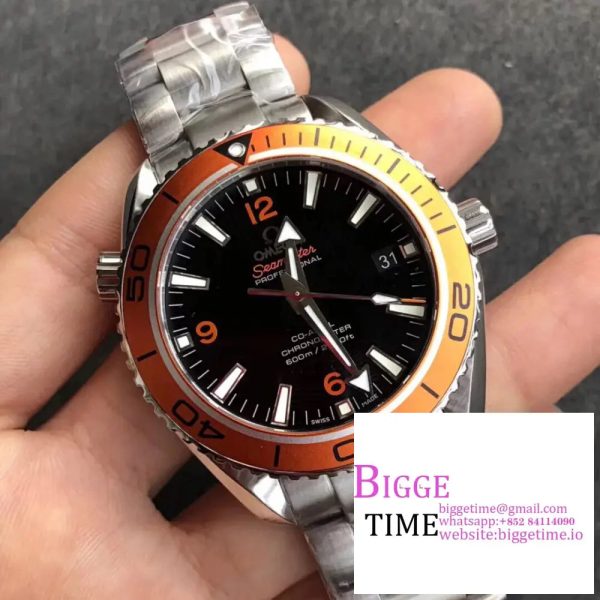 Planet Ocean Professional Orange Bezel 45.5mm 1:1 VSF Best Edition on SS Bracelet A8500 - Image 2