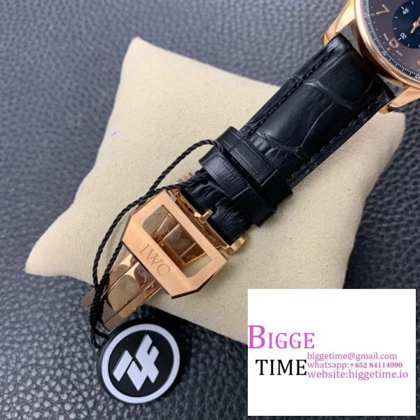 Portugieser Chrono Classic 42 RG ZF 1:1 Best Edition Blrown Dial on Black Leather Strap A7750 - Image 8