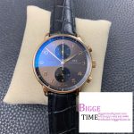 Portugieser Chrono Classic 42 RG ZF 1:1 Best Edition Blrown Dial on Black Leather Strap A7750