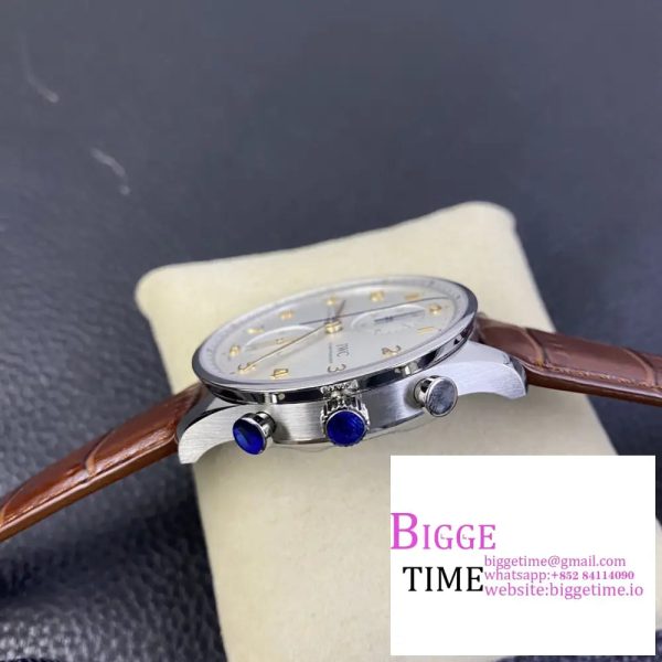 Portugieser Chronograph Edition “150 Years” IW371602 ZF 1:1 Best Edition White Dial on Brown Leather Strap A7750 (Slim Movement) - Image 7
