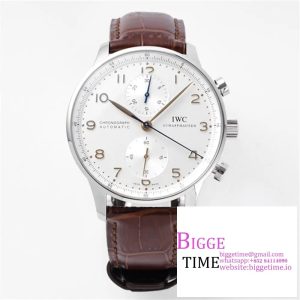 Portugieser Chronograph Edition “150 Years” IW371602 ZF 1:1 Best Edition White Dial on Brown Leather Strap A7750 (Slim Movement)