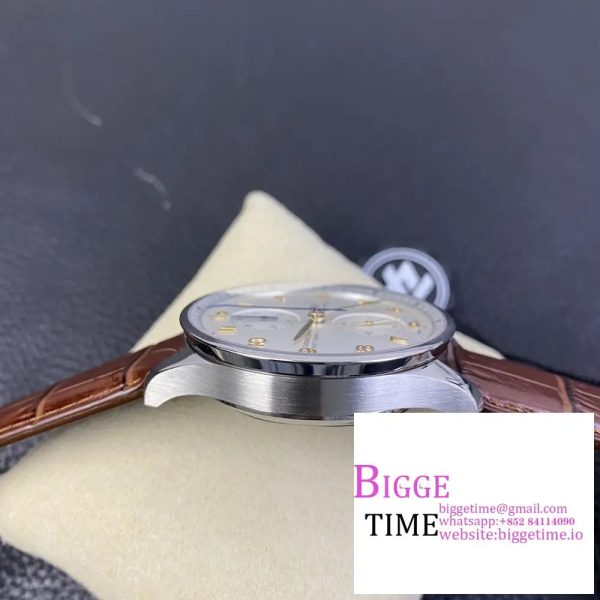 Portugieser Chronograph Edition “150 Years” IW371602 ZF 1:1 Best Edition White Dial on Brown Leather Strap A7750 (Slim Movement) - Image 6