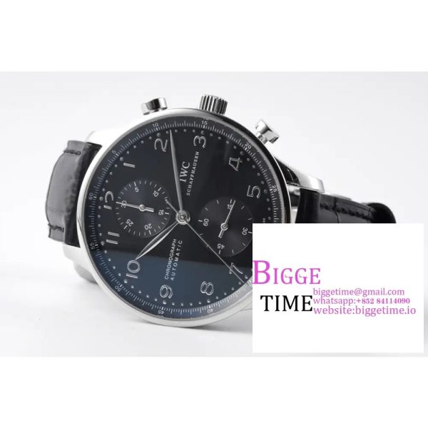 Portuguese Chrono IW371609 ZF 1:1 Best Edition Black Dial on Black Leather Strap A69355 - Image 3