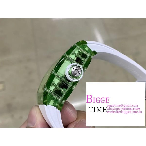 RM026 Tourbillon Green Panda Skeleton Dial White Crown White Rubber Strap RMF Tourb - Image 7