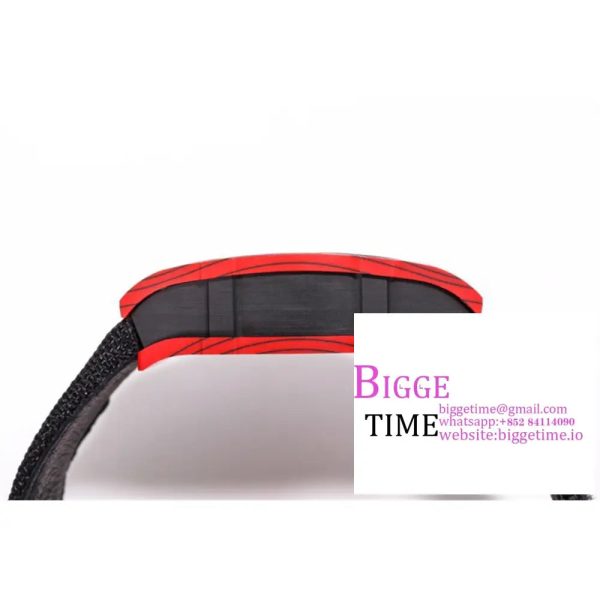 RM027 Tourbillon Red NTPT Skeleton Dial Red Crown Black Nylon Strap RMF Tourb - Image 6