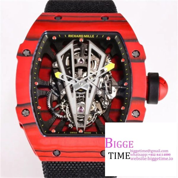 RM027 Tourbillon Red NTPT Skeleton Dial Red Crown Black Nylon Strap RMF Tourb