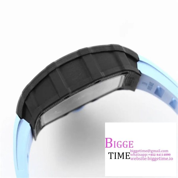 RM035-02 Real NTPT Skeleton Dial Blue Crown Blue Rubber Strap T+F NH05A - Image 7