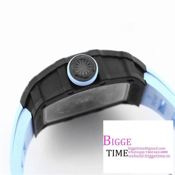 RM035-02 Real NTPT Skeleton Dial Blue Crown Blue Rubber Strap T+F NH05A - Image 8