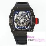 RM035-02 Real NTPT Skeleton Dial Red Crown Black Rubber Strap ZF NH05A