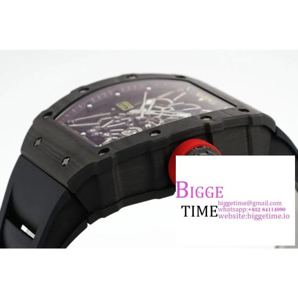 RM035-02 Real NTPT Skeleton Dial Red Crown Black Rubber Strap ZF NH05A - Image 5