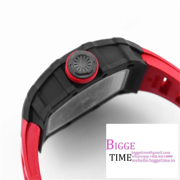 RM035-02 Real NTPT Skeleton Dial Red Crown Red Rubber Strap ZF NH05A - Image 6