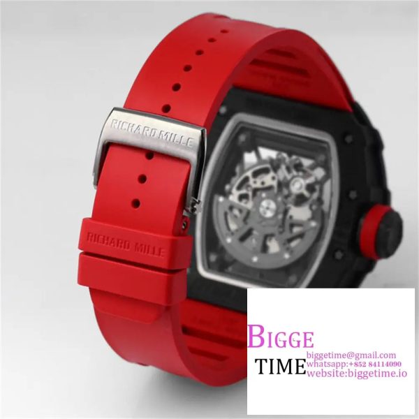 RM035-02 Real NTPT Skeleton Dial Red Crown Red Rubber Strap ZF NH05A - Image 8