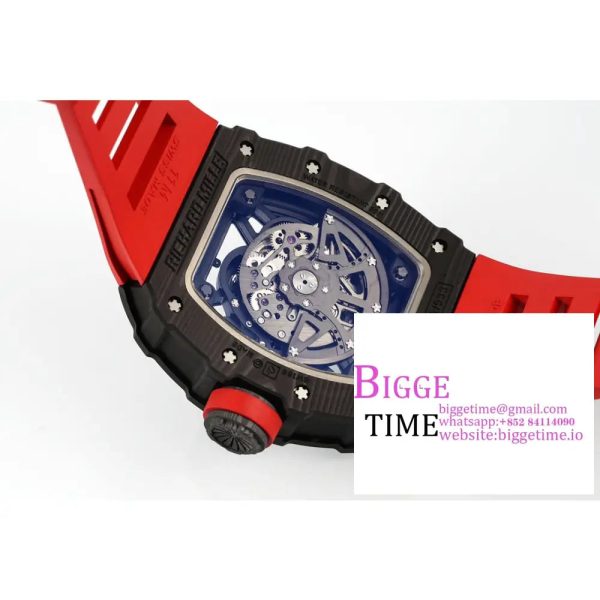 RM035-02 Real NTPT Skeleton Dial Red Crown Red Rubber Strap ZF NH05A - Image 9