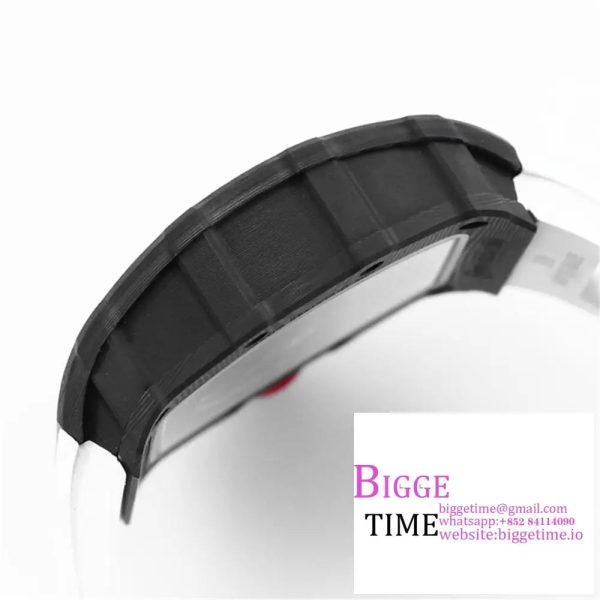 RM035-02 Real NTPT Skeleton Dial Red Crown White Rubber Strap T+F NH05A - Image 9