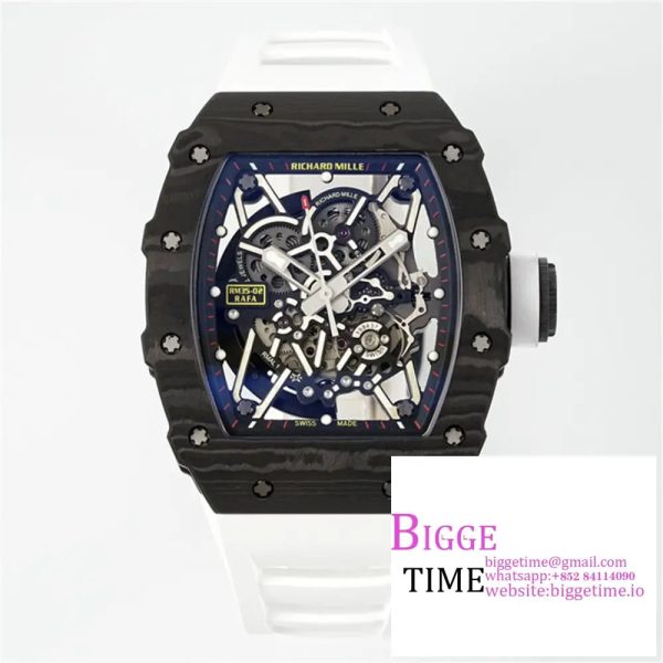 RM035-02 Real NTPT Skeleton Dial White Crown White Rubber Strap ZF NH05A V3+