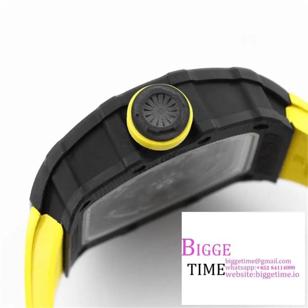 RM035-02 Real NTPT Skeleton Dial Yellow Crown Yellow Rubber Strap T+F NH05A - Image 6