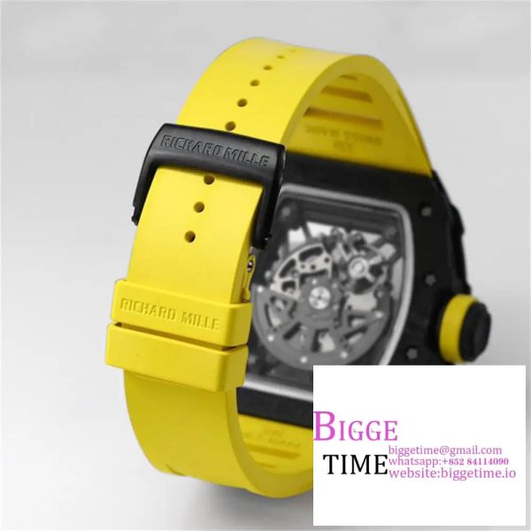 RM035-02 Real NTPT Skeleton Dial Yellow Crown Yellow Rubber Strap T+F NH05A - Image 9