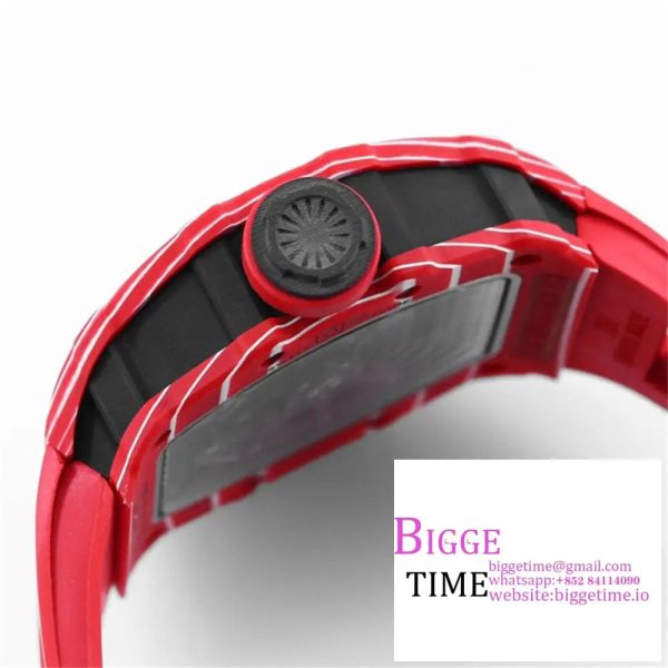 RM035-02 Red Real NTPT Skeleton Dial Red Crown Red Rubber Strap BBRF NH05A - Image 6