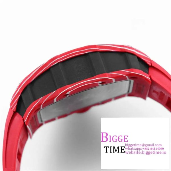 RM035-02 Red Real NTPT Skeleton Dial Red Crown Red Rubber Strap BBRF NH05A - Image 7