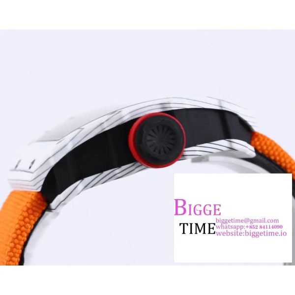 RM035 White Real NTPT Skeleton Dial Red Crown Orange Rubber Strap RMF NH05A - Image 7
