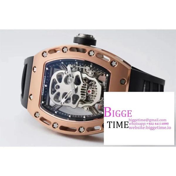 RM052 Tourbillon Black PVD Skeleton Dial Black Rubber Strap EURF Tourb - Image 5