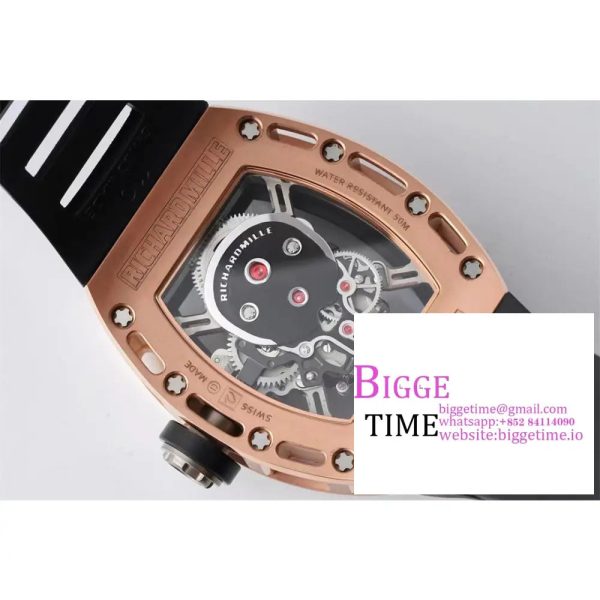RM052 Tourbillon Black PVD Skeleton Dial Black Rubber Strap EURF Tourb - Image 9