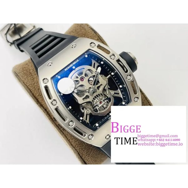 RM052 Tourbillon Black PVD Skeleton Dial Black Rubber Strap ZF Tourb - Image 3