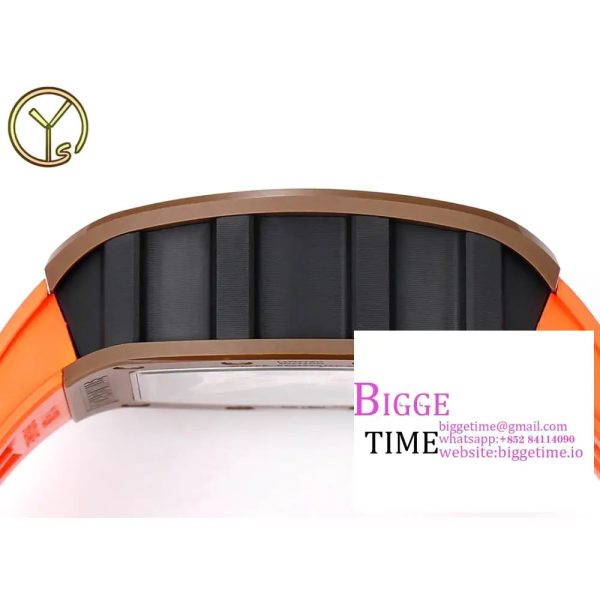 RM052 Tourbillon Brown Titanium Skeleton Dial Orange Rubber Strap YSF Tourb - Image 6