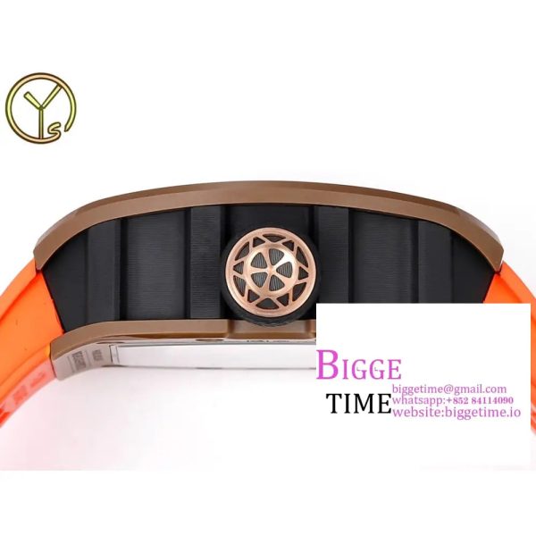 RM052 Tourbillon Brown Titanium Skeleton Dial Orange Rubber Strap YSF Tourb - Image 7