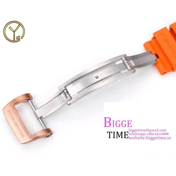 RM052 Tourbillon Brown Titanium Skeleton Dial Orange Rubber Strap YSF Tourb - Image 8