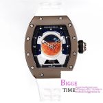 RM052 Tourbillon Brown Titanium Skeleton Dial White Rubber Strap YSF Tourb