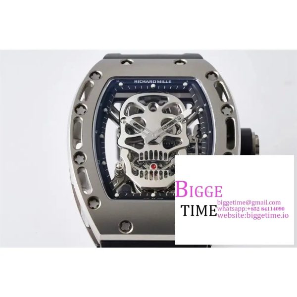 RM052 Tourbillon Silver PVD Skeleton Dial Black Rubber Strap EURF Tourb - Image 4