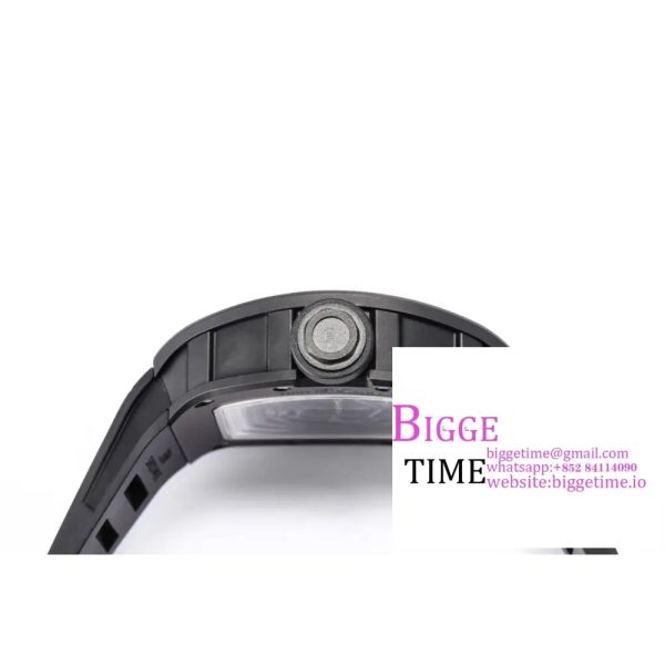 RM055 Black Ceramic Skeleton Dial Black Crown Black Rubber Strap BBRF RMUL2 - Image 8