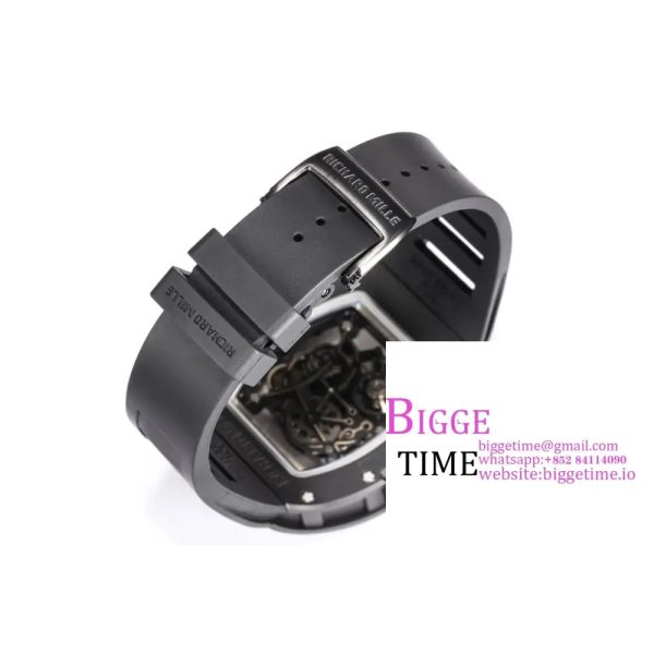 RM055 Black Ceramic Skeleton Dial Black Crown Black Rubber Strap BBRF RMUL2 - Image 6
