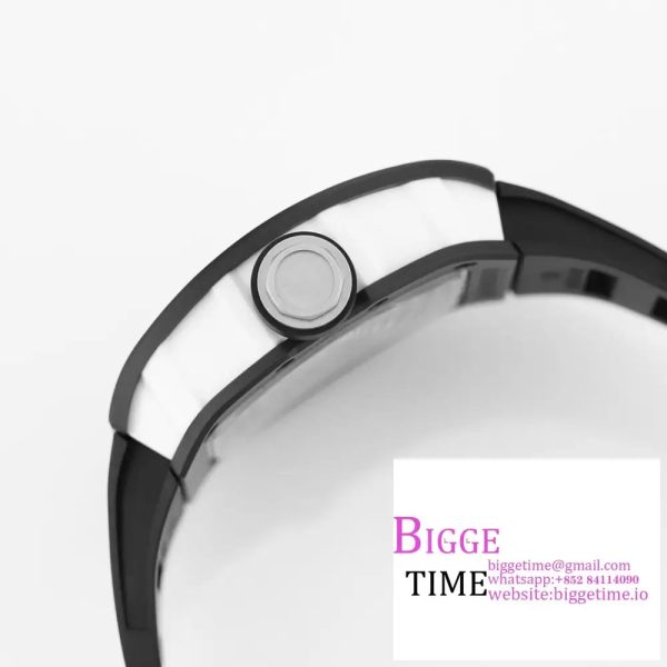 RM055 Black Ceramic Skeleton Dial Black Crown Black Rubber Strap KVF NH05 - Image 8