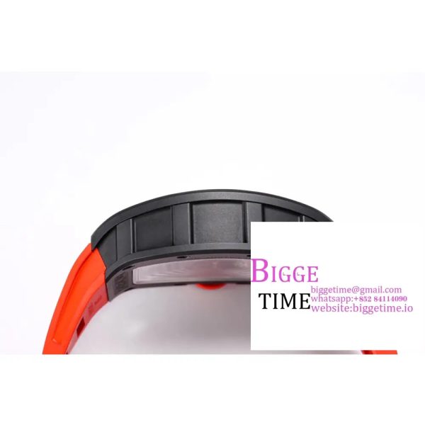 RM055 Black Ceramic Skeleton Dial Red Crown Red Rubber Strap BBRF RMUL2 - Image 7