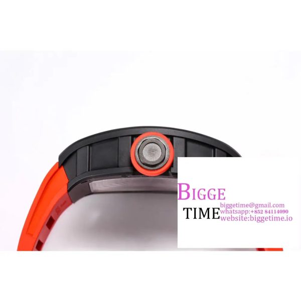 RM055 Black Ceramic Skeleton Dial Red Crown Red Rubber Strap BBRF RMUL2 - Image 9