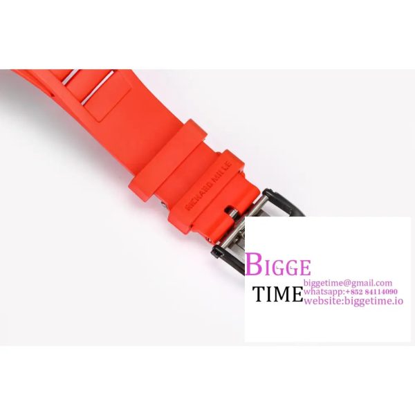 RM055 Black Ceramic Skeleton Dial Red Crown Red Rubber Strap BBRF RMUL2 - Image 8
