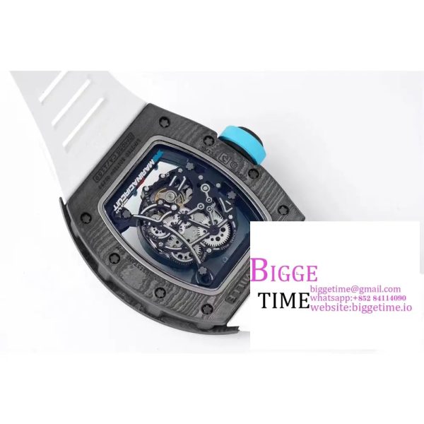 RM055 NTPT ZF 1:1 Best Edition Blue Bezel White Crown on White Rubber Strap RMUL2 - Image 9