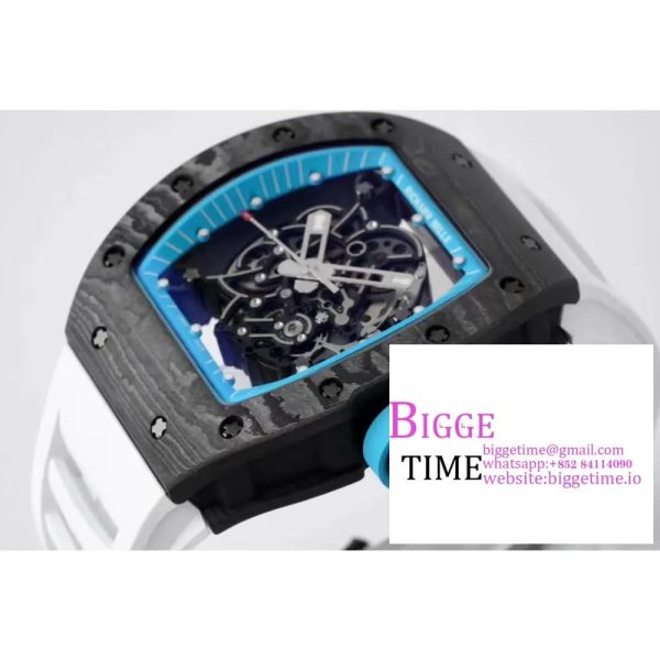RM055 NTPT ZF 1:1 Best Edition Blue Bezel White Crown on White Rubber Strap RMUL2 - Image 7