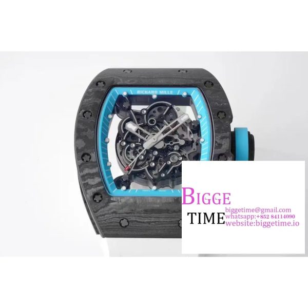 RM055 NTPT ZF 1:1 Best Edition Blue Bezel White Crown on White Rubber Strap RMUL2 - Image 5