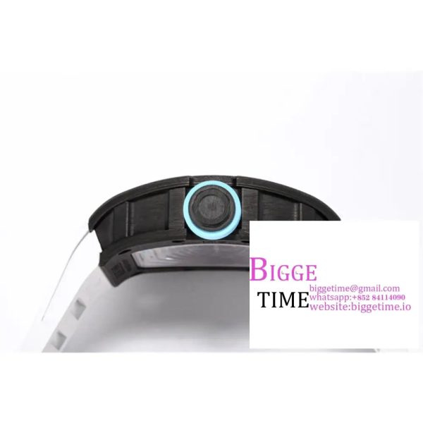 RM055 Real NTPT Skeleton Dial Blue Crown White Rubber Strap BBRF RMUL2 - Image 6